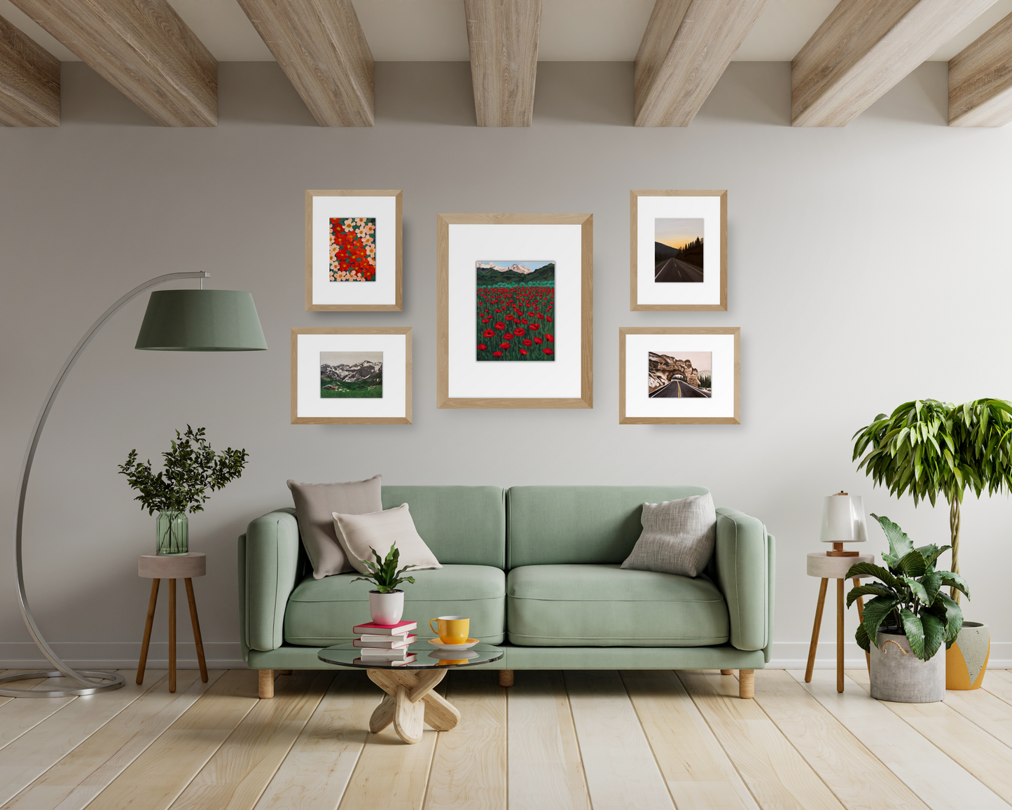 Limited Edition Alpine Poppy Fields Landscape Art