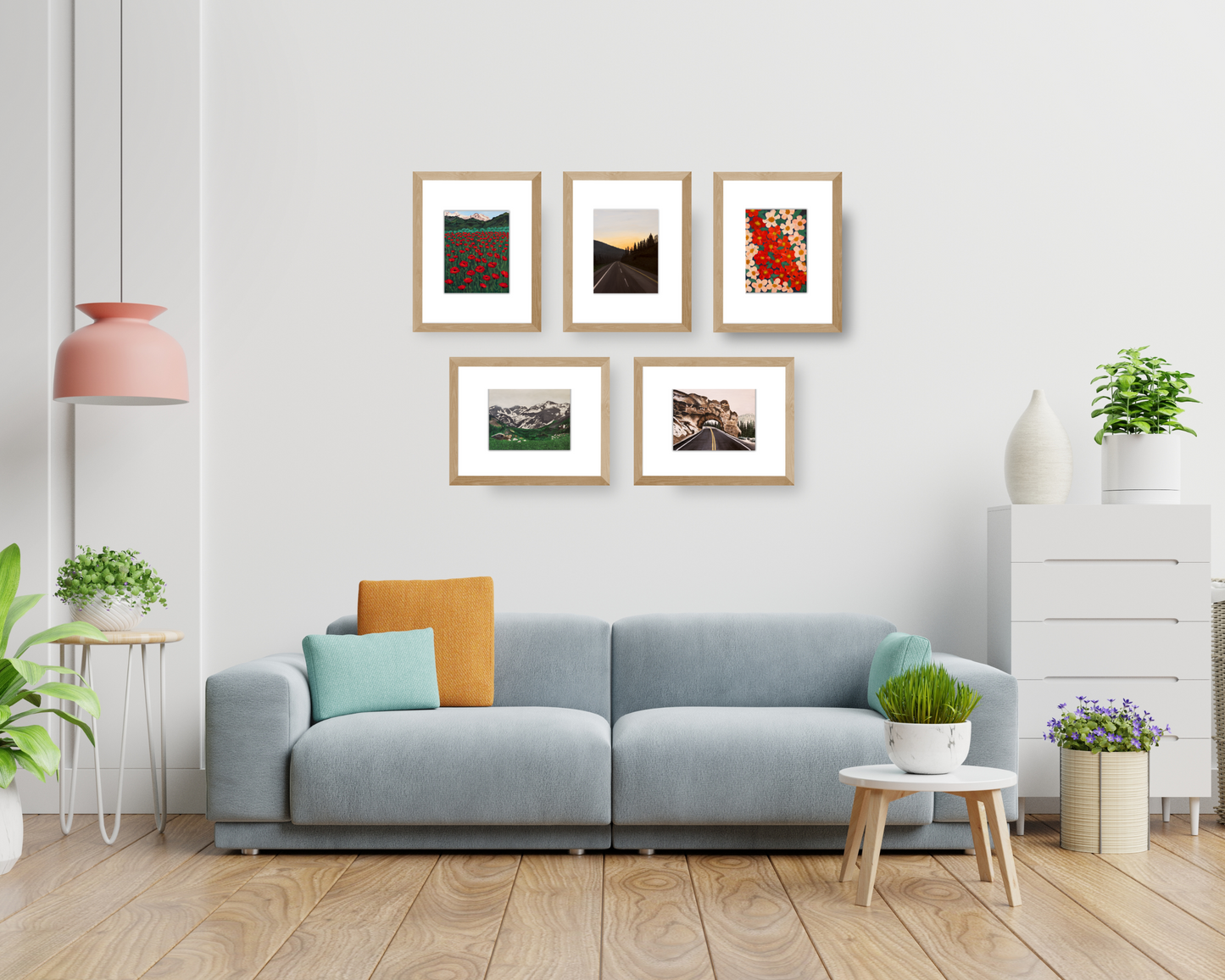 Handcrafted Alpine Poppy Fields Wall Art Print