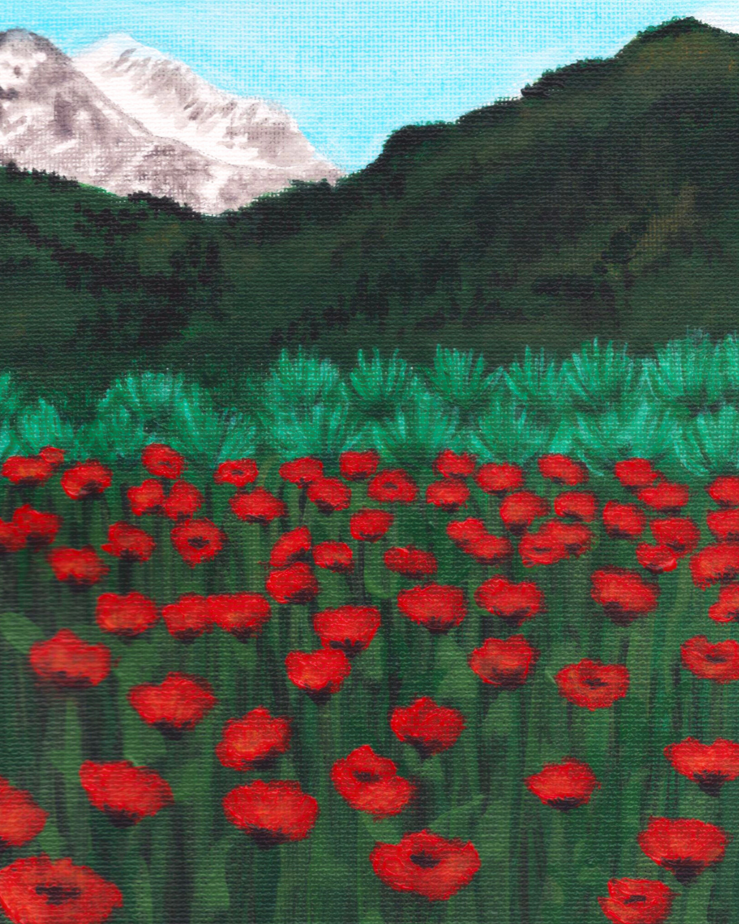 Affordable Alpine Poppy Fields Wall Art