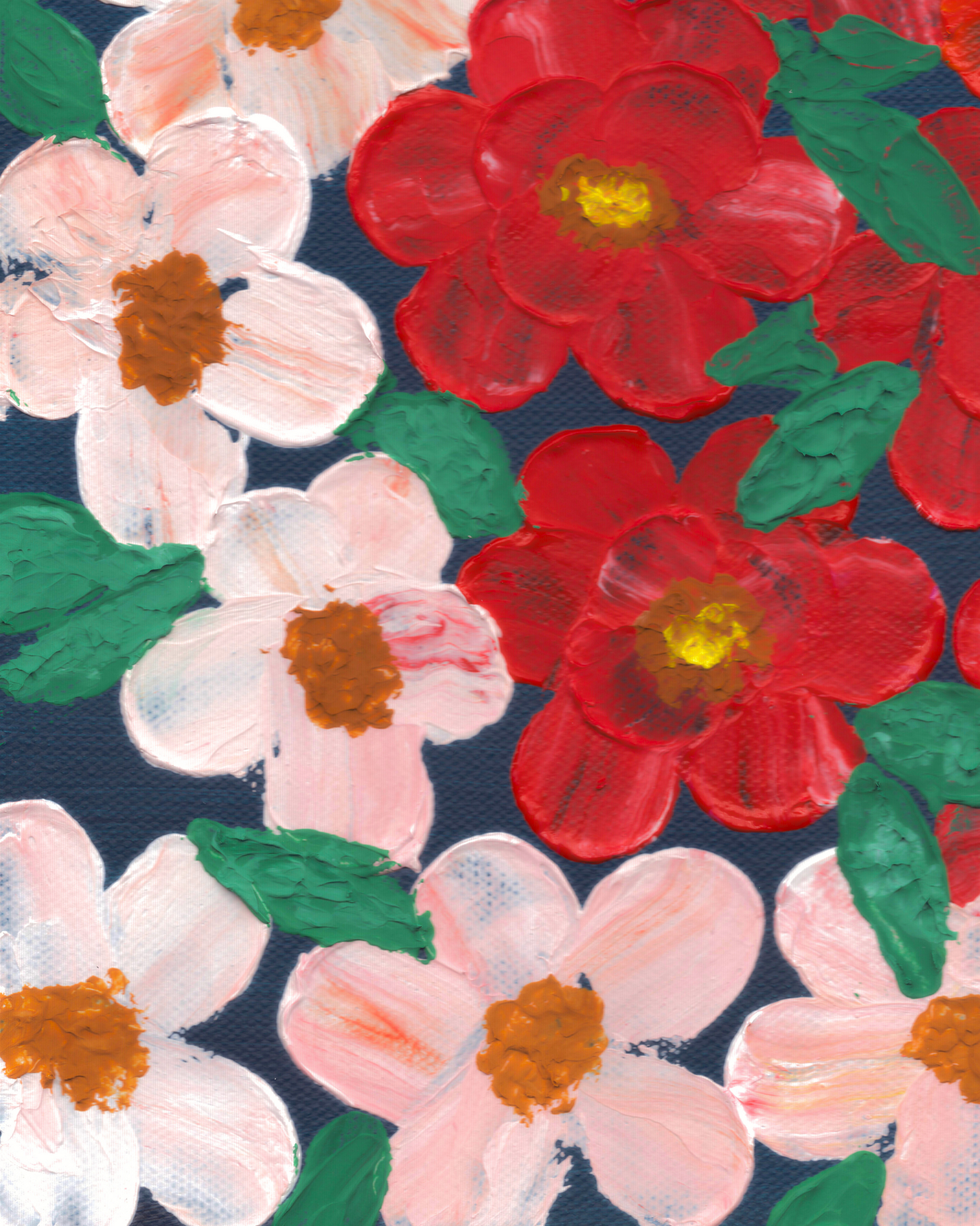 Midnight Blooms Floral Pop Art Print